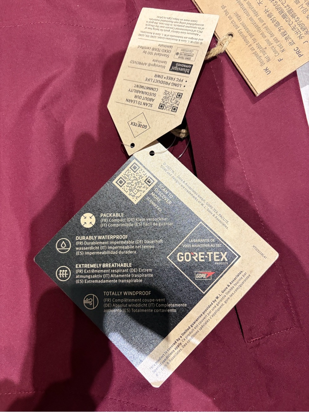Adidas Terrex Gore-tex Rain Ski Snowboard Jacket Red Burgundy size XS - Picture 2 of 12